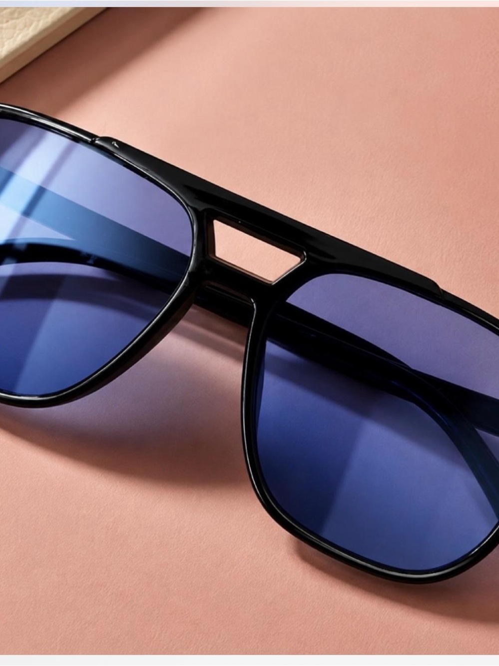 Women's Black Sunglasses with Blue Lenses